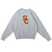 USC Trojans Team Trojan Oxford SC Interlock Tackle Twill Crew Fleece Sweatshirt